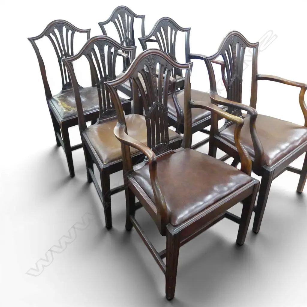 6 GEORGIAN STYLE CHAIRS including two carvers  Image 1++