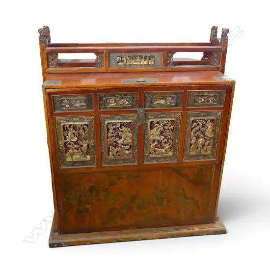 CHINESE CARVED WOODEN DOWRY CHEST 940x650x1160mm