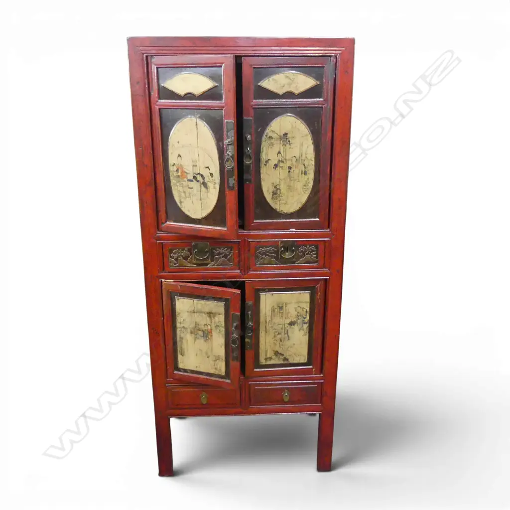 CHINESE LACQUER CABINET small fault to lower cabinet door hinge 745x4401760mm  Image 1++