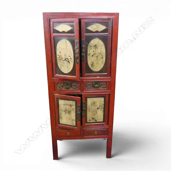 CHINESE LACQUER CABINET small fault to lower cabinet door hinge 745x4401760mm 