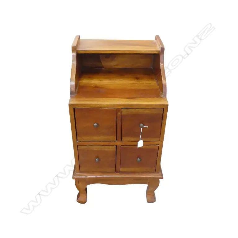 SOLID WOOD BEDSIDE TABLE OR NIGHTSTAND FOUR DRAWERS360L x 360D x 740H mm Image 1++