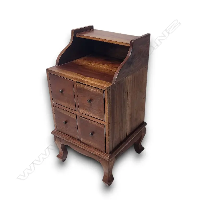 SOLID WOOD BEDSIDE TABLE OR NIGHTSTAND FOUR DRAWERS360L x 360D x 740H mm Image 1++