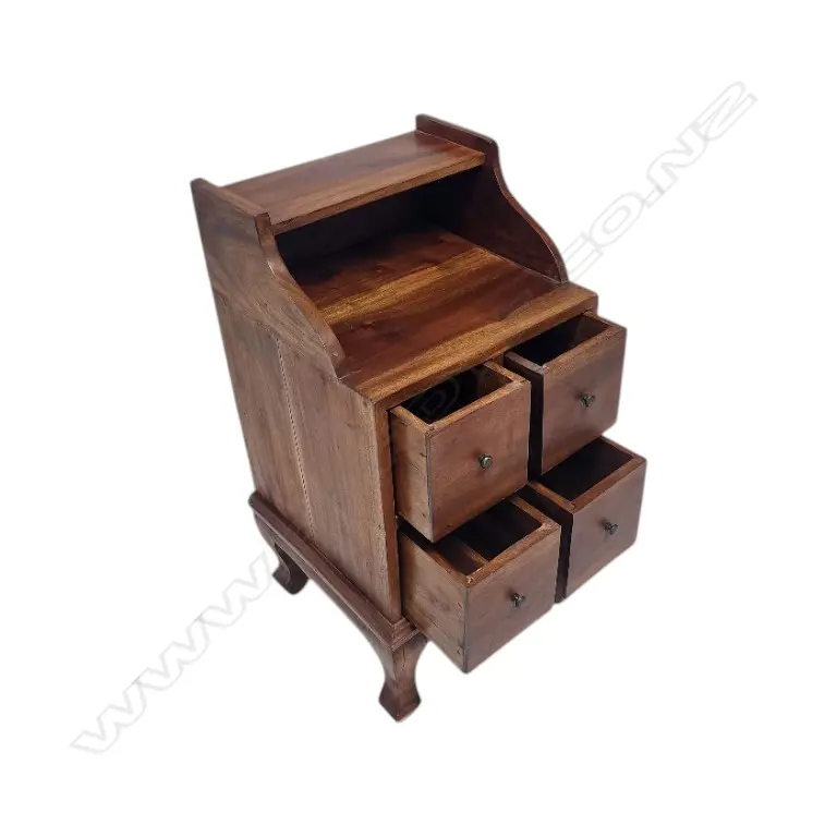 SOLID WOOD BEDSIDE TABLE OR NIGHTSTAND FOUR DRAWERS360L x 360D x 740H mm Image 1++