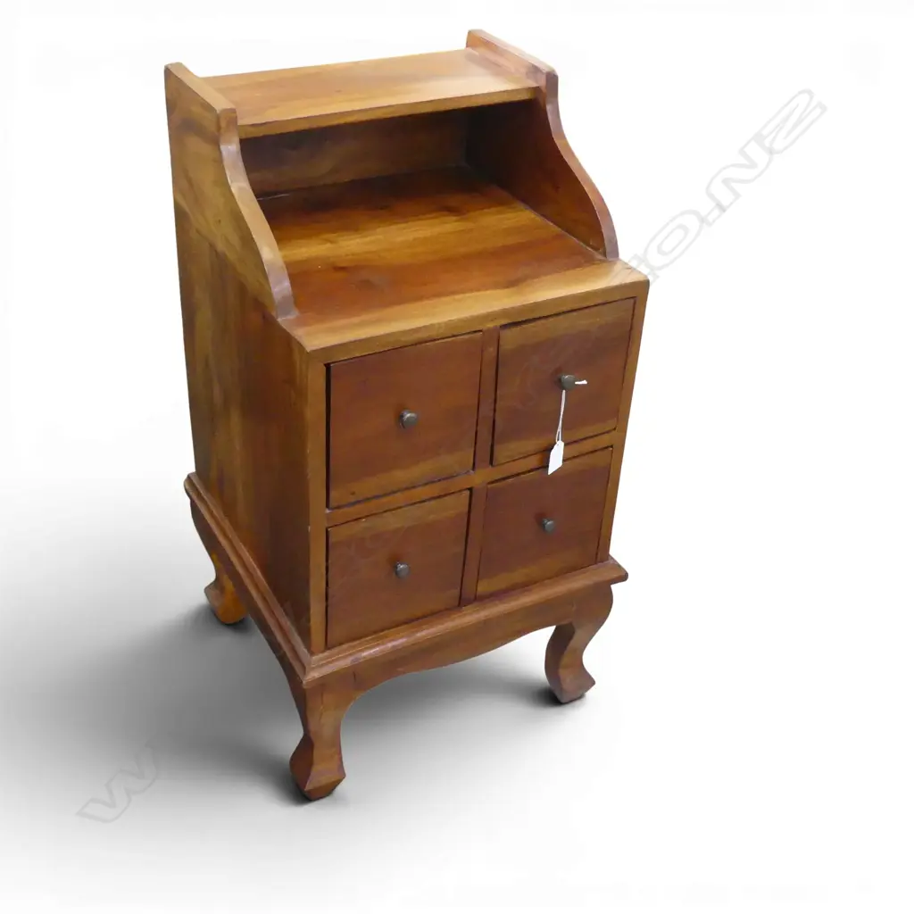 SOLID WOOD BEDSIDE TABLE OR NIGHTSTAND FOUR DRAWERS360L x 360D x 740H mm Image 1++