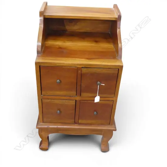 SOLID WOOD BEDSIDE TABLE OR NIGHTSTAND FOUR DRAWERS360L x 360D x 740H mm