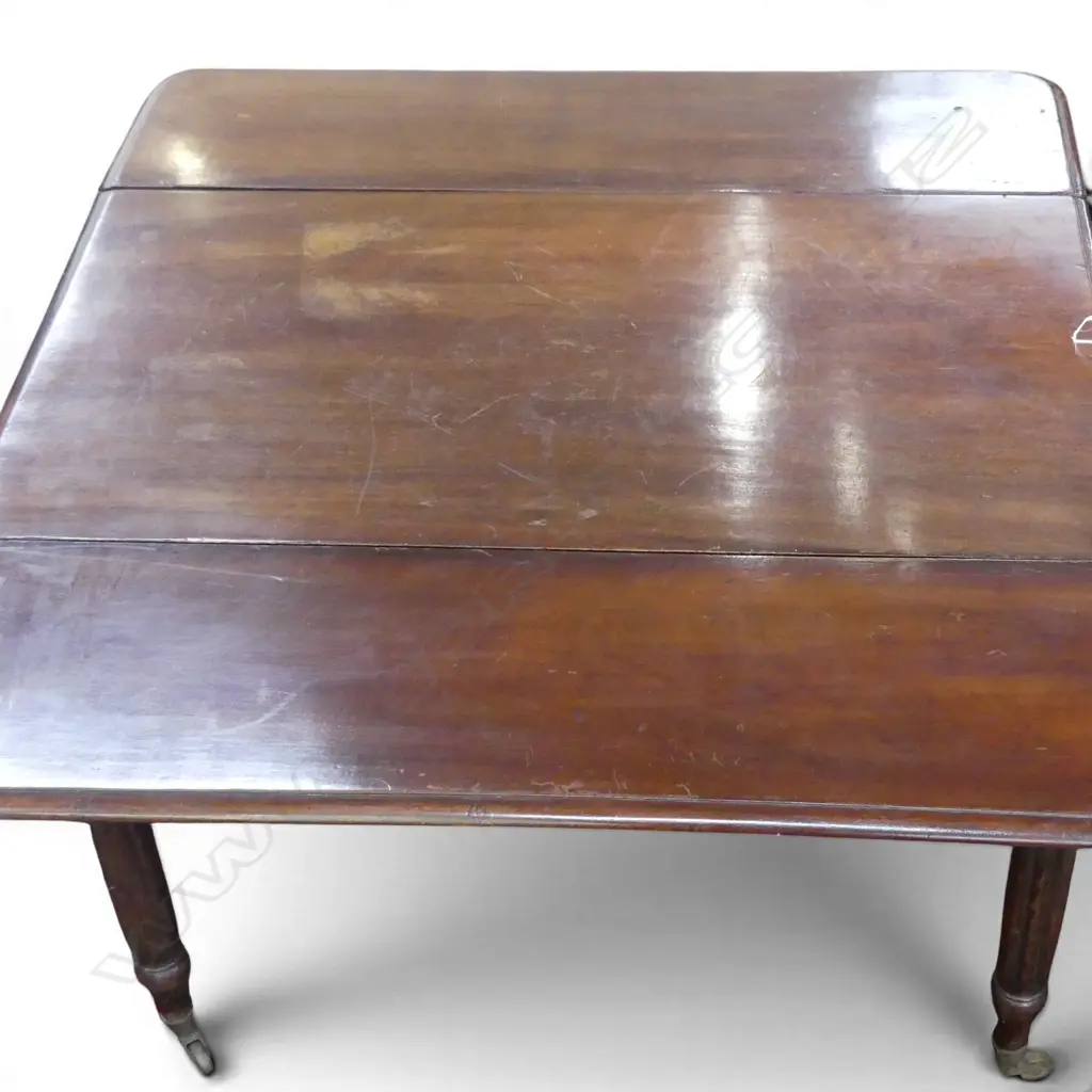 VICTORIAN MAHOGANY DROP SIDE TABLE w. 1 DRAWER 910x510x710mm Image 1++