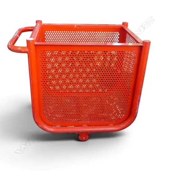 INDUSTRIAL RED METAL TROLLEY CART BY CUDBY & MEADE LTD LOWER HUTT 590x930x875mm