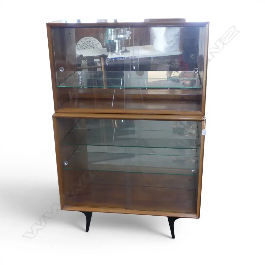 2 PART RETRO DISPLAY CABINET 910x355x1375mm Image 1++