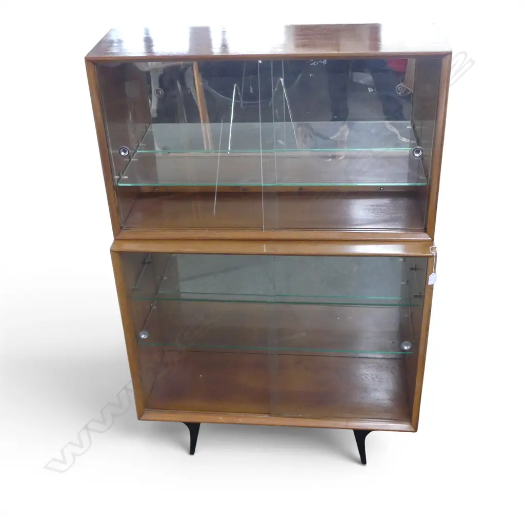 2 PART RETRO DISPLAY CABINET 910x355x1375mm Image 1++