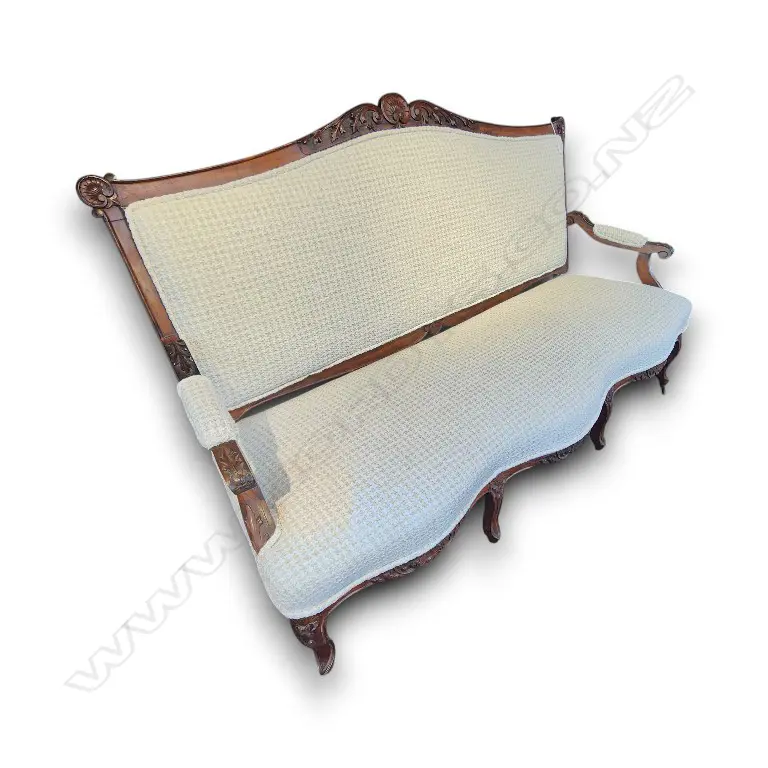 ANTIQUE WALNUT SOFA NEWLY REUPHOLSTERED W.1700mm Image 1++