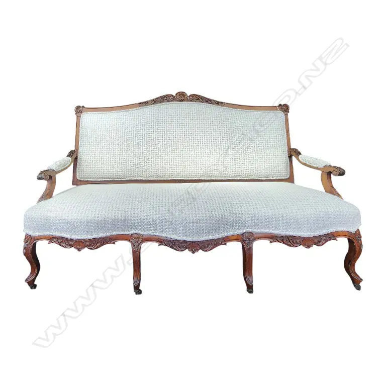 ANTIQUE WALNUT SOFA NEWLY REUPHOLSTERED W.1700mm Image 1++
