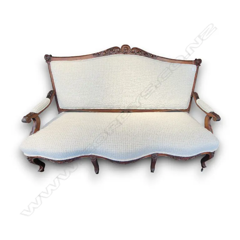 ANTIQUE WALNUT SOFA NEWLY REUPHOLSTERED W.1700mm Image 1++