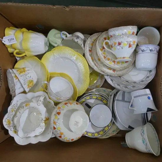 BOX OF PART CHINA TEASETS & CSPS