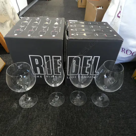 RIEDEL WINE GLASSES, BOXED...
