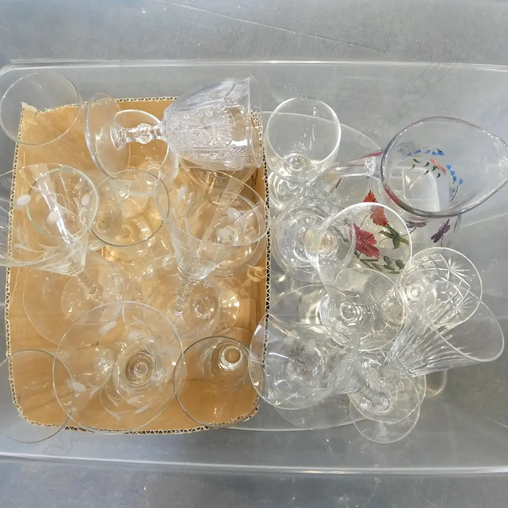 ASST. STEM WARE DRINKING GLASSES ETC + JUG Image 1++