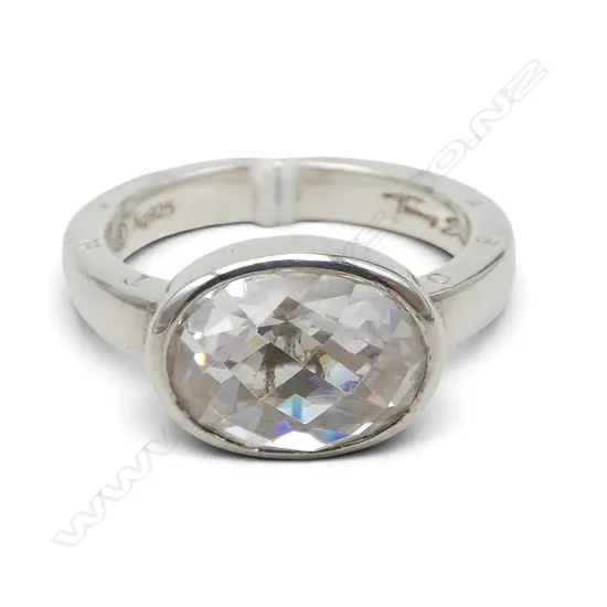 S/SILVER & CUBIC ZIRCONIA THAMAS SABO RING 6.6GMS SIZE O