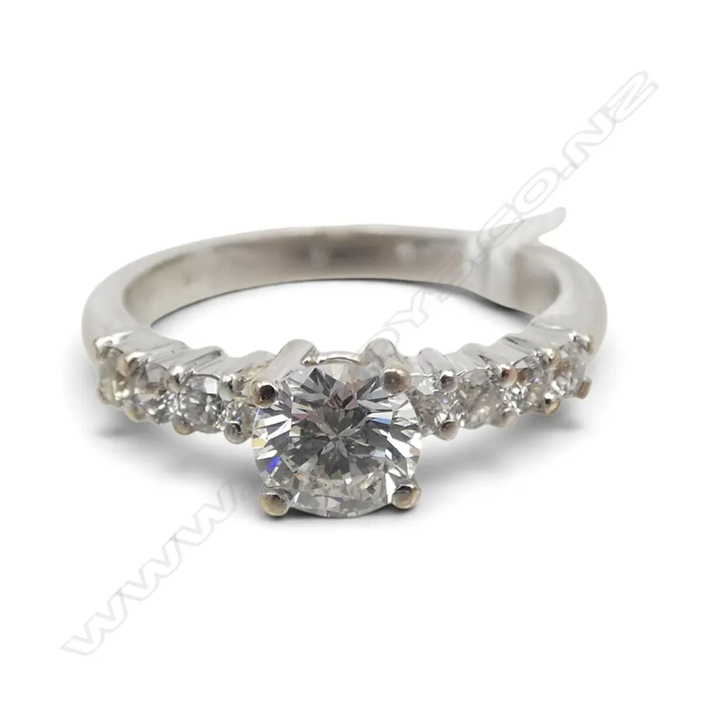 14ct white gold and solitaire diamond ring,  approx. 0.50ct modern brilliant cut diamond. Est. G & SI1. 2.74gms SIZE K Image 1++