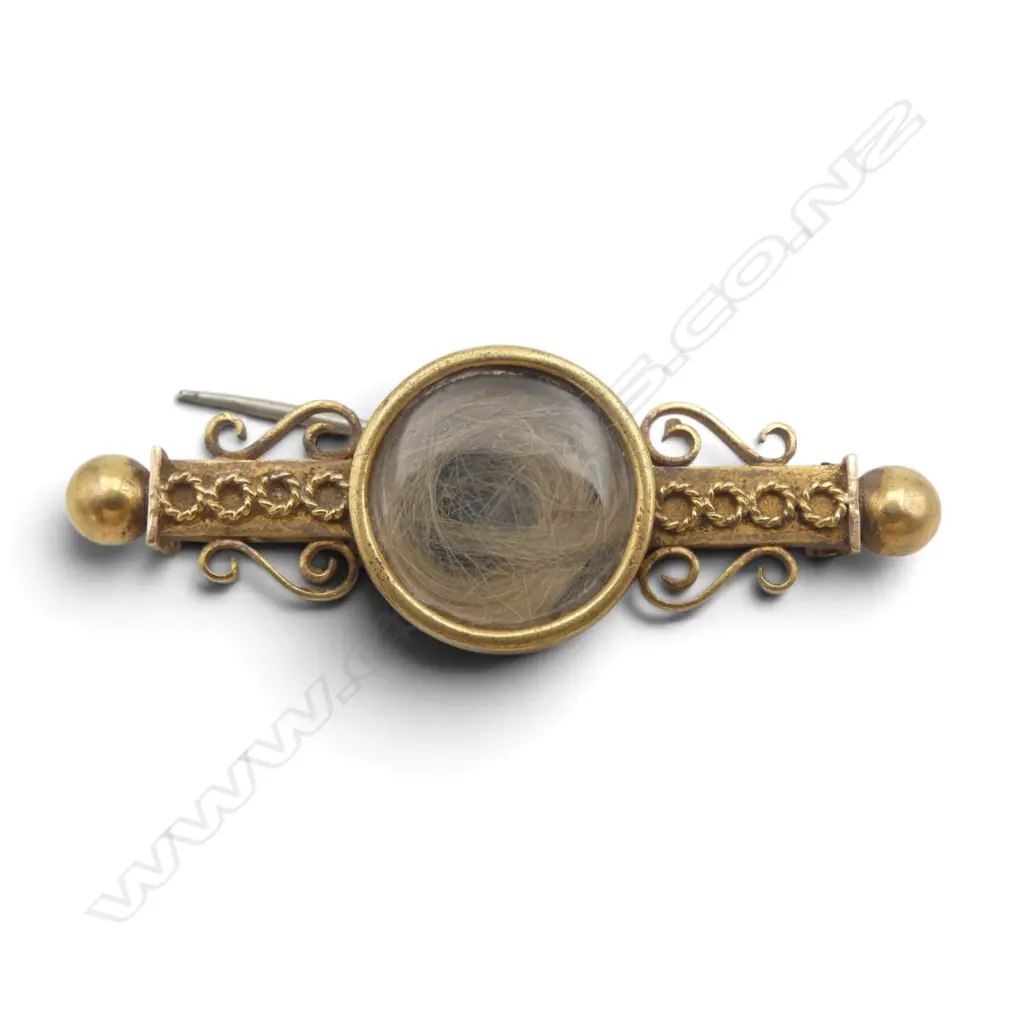 19thC 15ct MOURNING BROOCH 4.66gms Image 1++