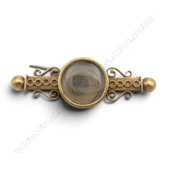 19thC 15ct MOURNING BROOCH 4.66gms