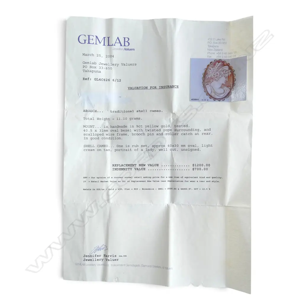 9ct CAMEO 45x35mm 11gms Image 1++