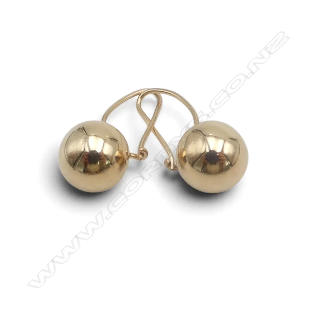 PR 9CT GOLD BALL DROP EARINGS 2.8GMS Image 1++