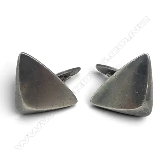 Vintage Hans Hansen Sterling Silver Triangular Cufflinks 1970s
