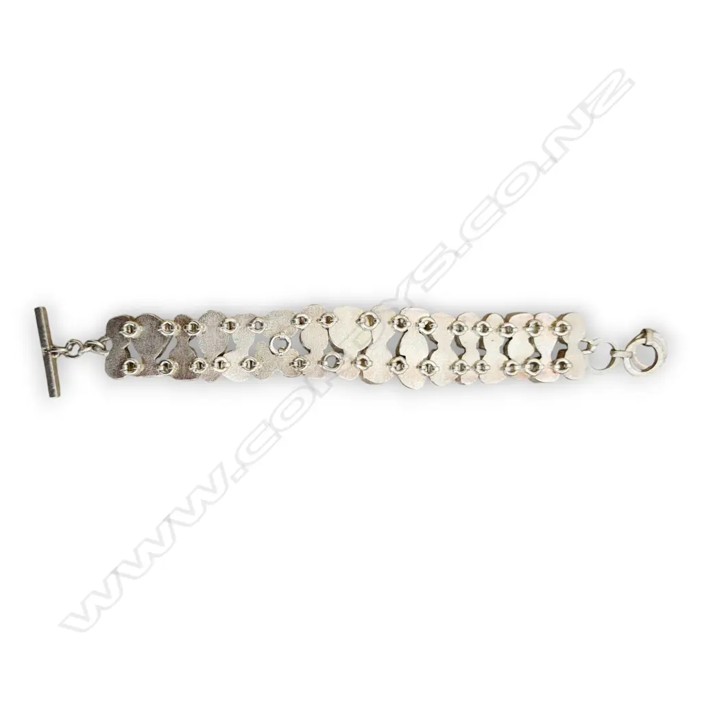 NATURAL TANZANITE & PINK TOURMALINE SET BRACELET IN STERLING SILVER Image 1++