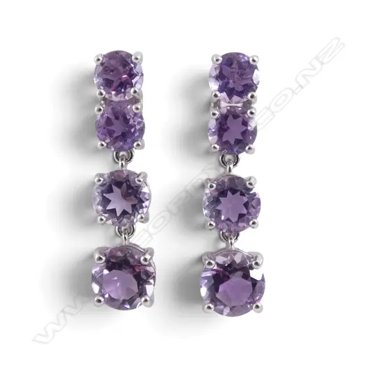 PR SILVER AMETHYST EARRINGS