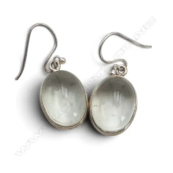 PR SILVER GREEN AMETHYST EARRINGS