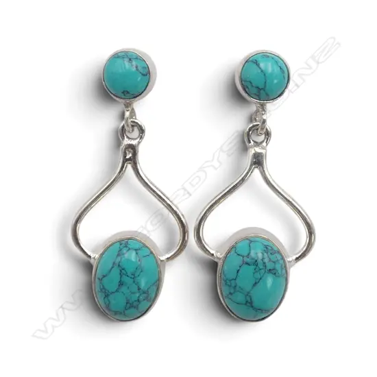 PR SILVER TURQUOISE EARRINGS