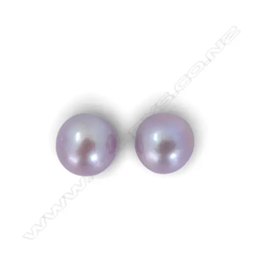 CULTURED PINK PEARL STUDS IN SILVER 11mm round