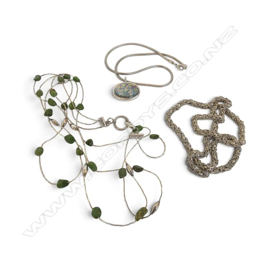 2 STG SILVER NECKLACES + testing .800 SILVER NECKLACE  Image 1++
