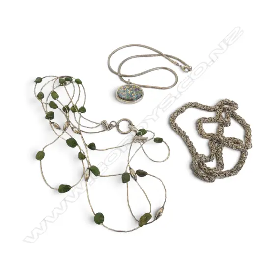 2 STG SILVER NECKLACES + testing .800 SILVER NECKLACE 
