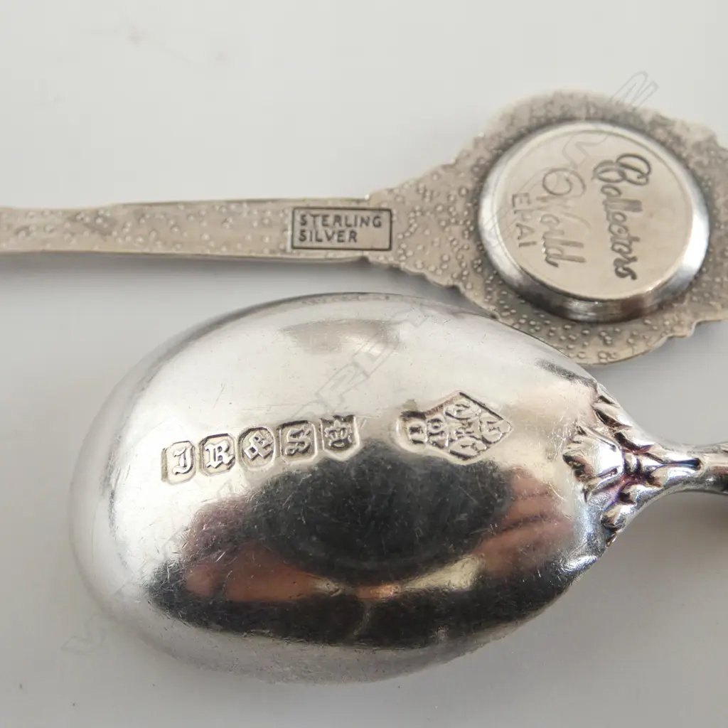 STG SILVER CARD CASE, B'HAM 1932 85x70mm 105gms + 2 SPOONS (1 STG 15gms)  Image 1++