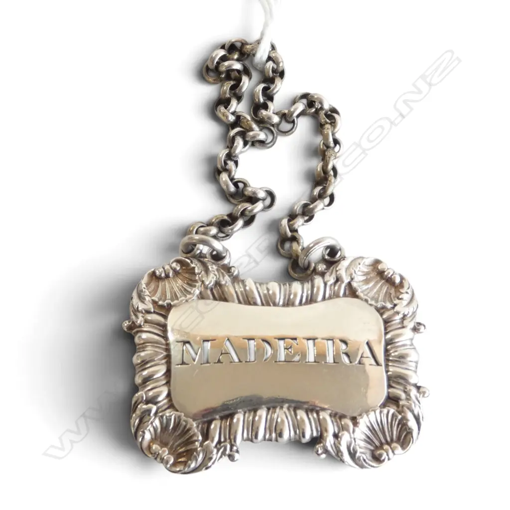 STG SILVER 'MADEIRA' DECANTER LABEL, WILLIAM EATON, LONDON 1820, 21.4gms Image 1++