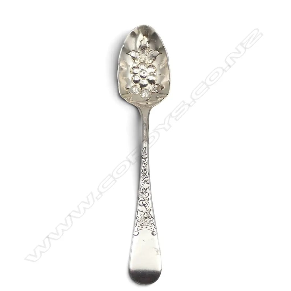 S/SILVER GEORGIAN BERRY SPOON LONDON 1814 MAKER RICHARD TURNER 18GMS Image 1++
