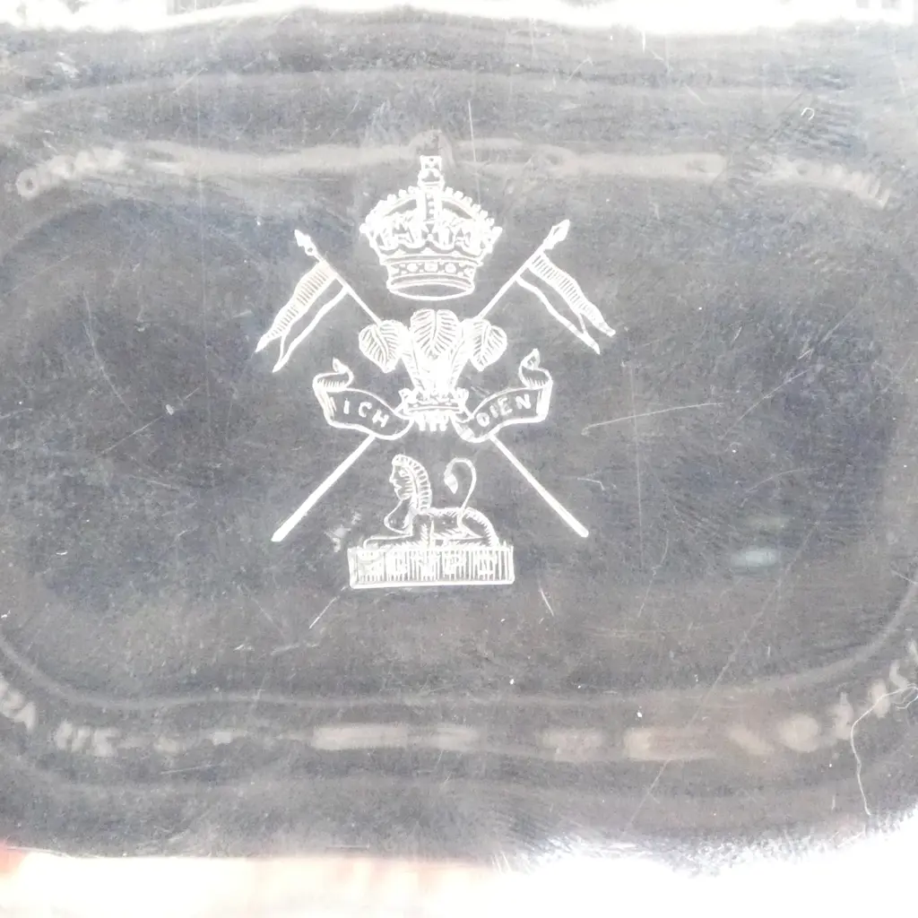 GILT LINED SILVER PLATE CIGARETTE CASE w. SOUTH LANCASHIRE REGIMENTAL CREST & EGYPT 110x80mm Image 1++