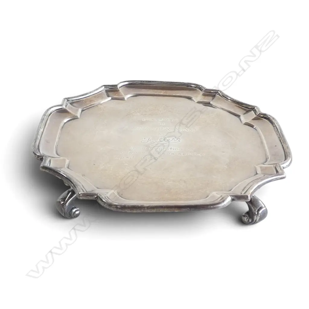 STG SILVER SALVER, LONDON 1934 150mm dia 230gms Image 1++