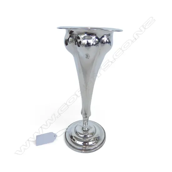 STG SILVER POSEY VASE, HAROLD BUSHELL & Co B'HAM 1913 H.185mm