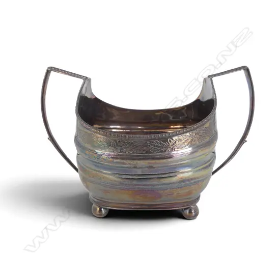 STG SILVER SUGAR BOWL, Carden Terry & Jane Williams DUBLIN 1809 293gms 