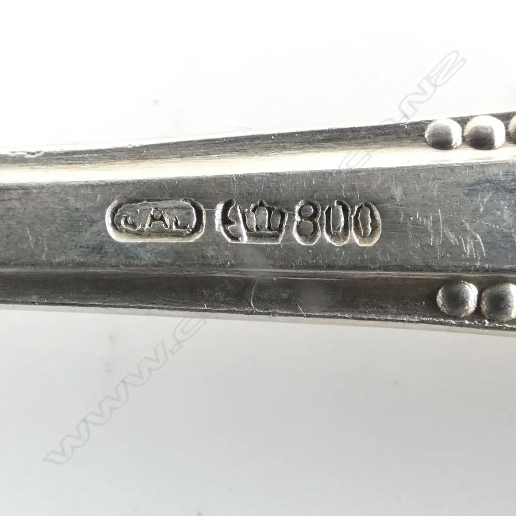 SET 12 X c.1900 GERMAN 800 (80%) SILVER TABLE FORKS bead pattern. 770gms Image 1++