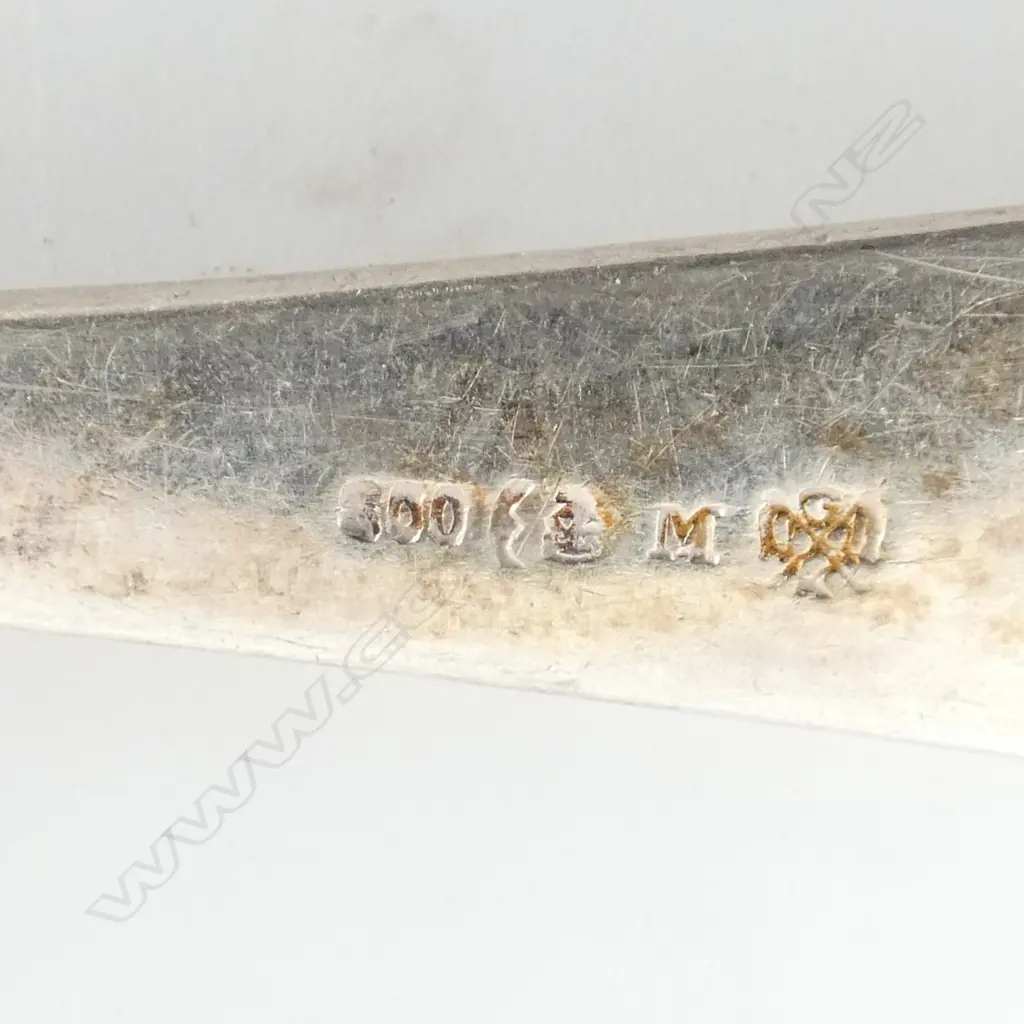 SET 6 c.1900 GERMAN SILVER TABLE SPOONS + 2 OTHERS 800 SILVER. 344gms Image 1++