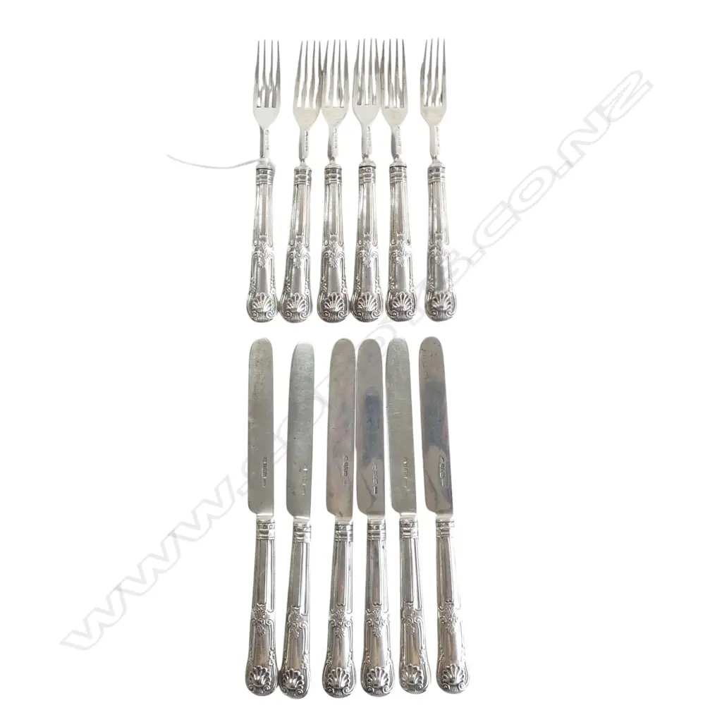 12 PCE STG SILVER FRUIT CUTLERY SET, SHEFFIELD 1835, WEIGHTED  Image 1++