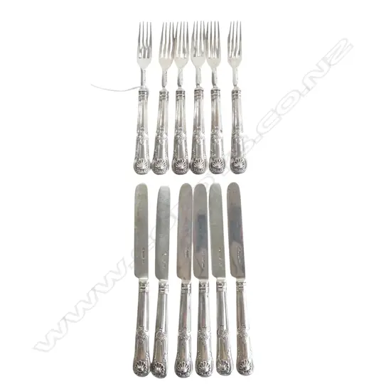 12 PCE STG SILVER FRUIT CUTLERY SET, SHEFFIELD 1835, WEIGHTED 