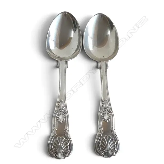 PR STG SILVER KINGS PATTERN DESSERT SPOONS, LONDON 1830 129gms