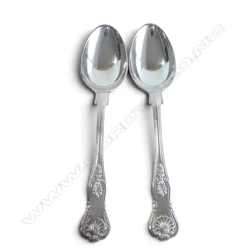 PR STG SILVER KINGS PATTERN DESSERT SPOONS, SHEFFIELD 1979 161gms Image 1++