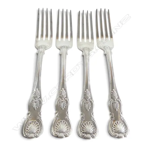 4 STG SILVER KINGS PATTERN FORKS, WILLIAM CHAWNER II, LONDON 1832 L.205mm 404gms 