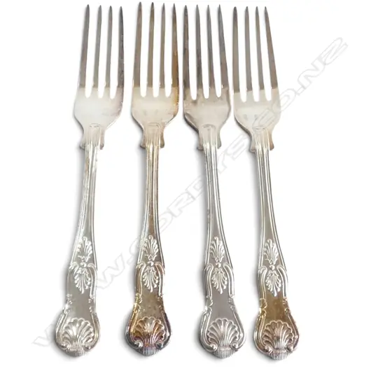 4 STG SILVER KINGS PATTERN FORKS, SHEFFIELD 1979 L.180mm 296gms