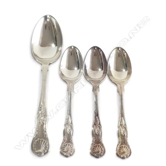 4 PCES STG SILVER, 3 TEASPOONS & DESSERT SPOON 169gms