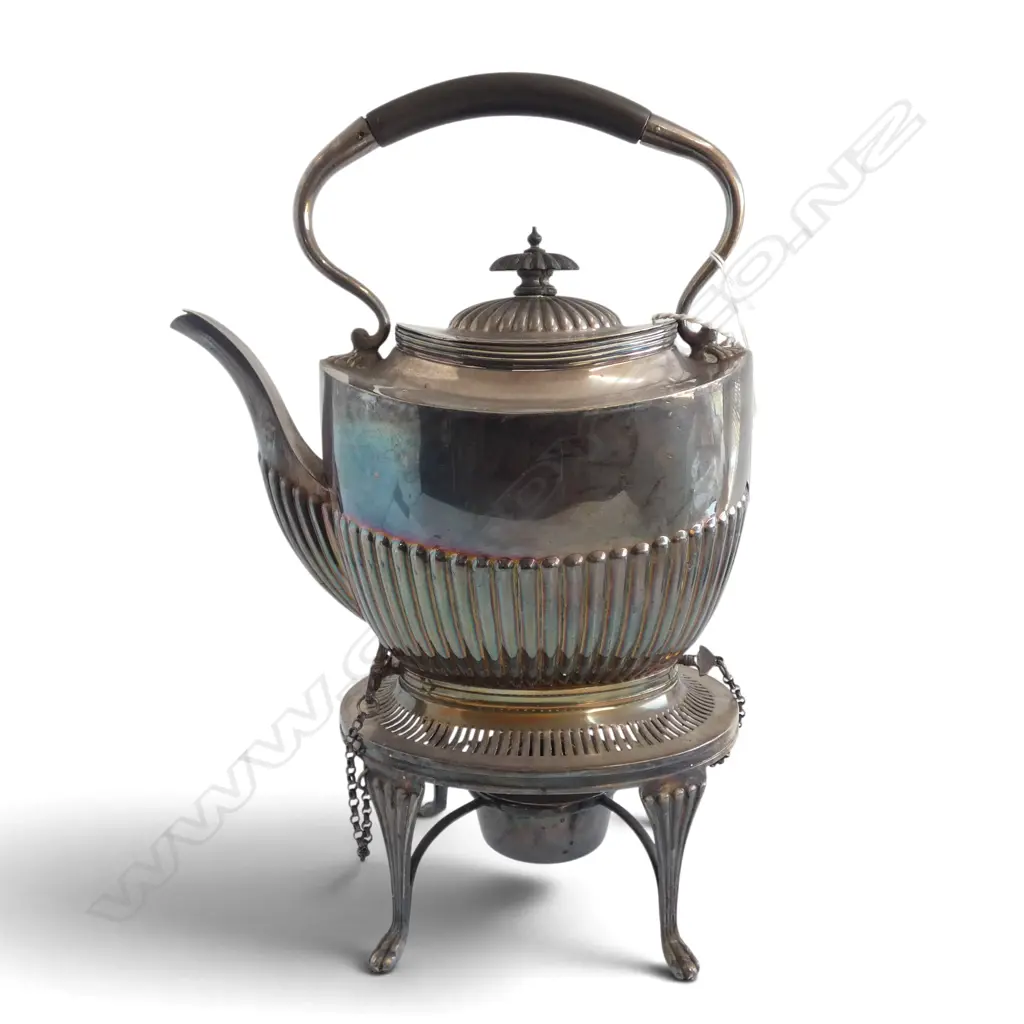 SILVER PLATE SPIRIT KETTLE ON STAND H.350mm Image 1++